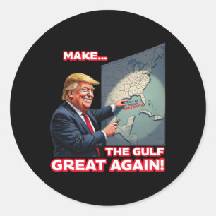 Sticker Rond Trump, le président Trump de l'Amérique du Golfe d