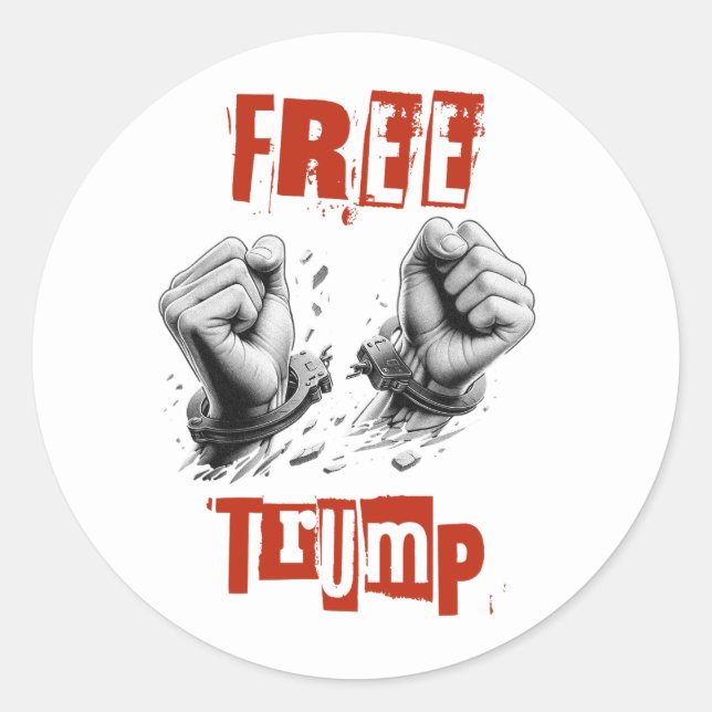 Sticker Rond Trump libre - menottes (Devant)