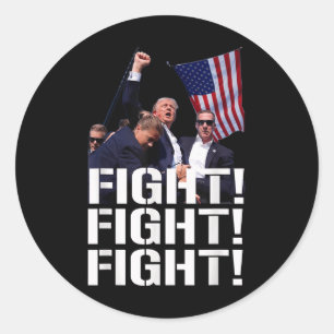 Sticker Rond Trump Lutte Contre La Lutte, Trump Défiant, Trump 