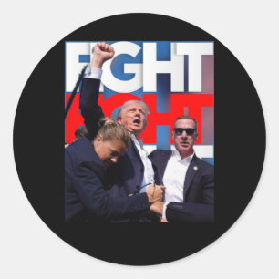 Sticker Rond Trump lutte pour l'Amérique Trump sans dédain 1