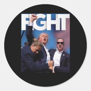 Sticker Rond Trump Lutte Pour L'Amérique Trump Sans Défaut 3