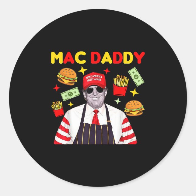 Sticker Rond Trump Mac Daddy (Devant)