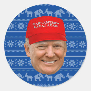 Sticker Rond TRUMP MAGA Noël