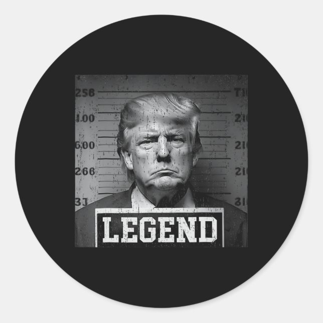 Sticker Rond Trump Mug Shot (Devant)