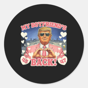 Sticker Rond Trump My Boyfriend's Ck Valentines Day Pink 45 47