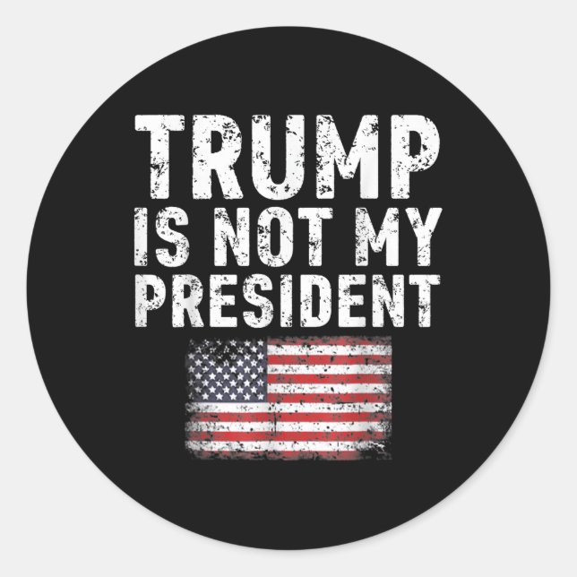 Sticker Rond Trump n'est pas mon président (Devant)