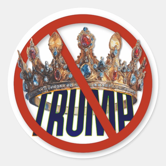 Sticker Rond Trump n'est pas un bâton de roi (Devant)