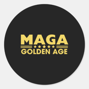 Sticker Rond Trump Nouvel âge d'or Mega Électorale gagnante Ina