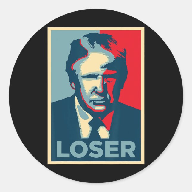 Sticker Rond Trump Obama espère perdre l'affiche (Devant)