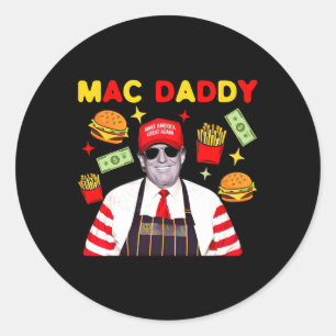 Sticker Rond Trump Original Faire Frites Humour Moyen Cl Mega