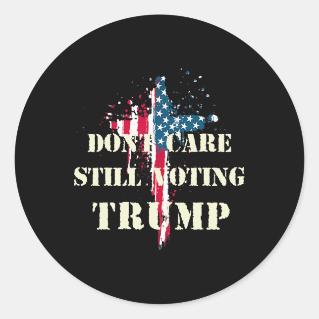 Sticker Rond Trump Patriotique American Flag Cr (Devant)