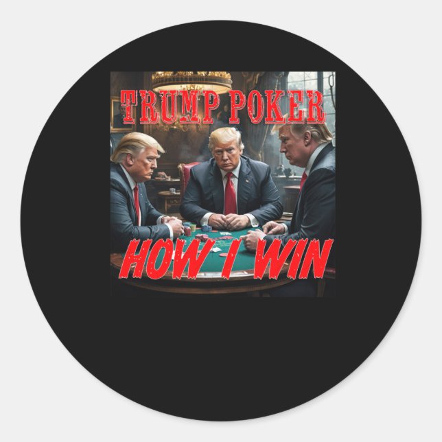 Sticker Rond Trump Poker (Devant)