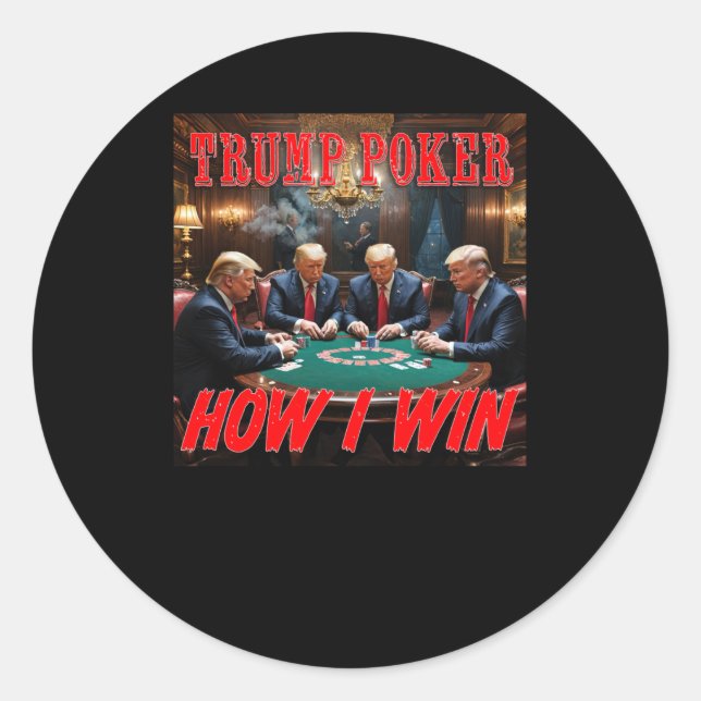 Sticker Rond Trump Poker2 (Devant)