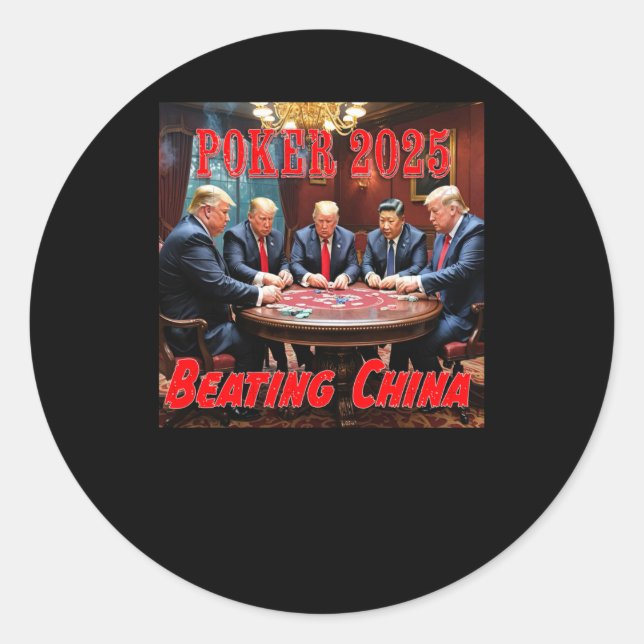 Sticker Rond Trump Poker 2025 (Devant)