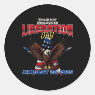 Sticker Rond Trump Potus 47e déclare le 125e jour de la Libérat
