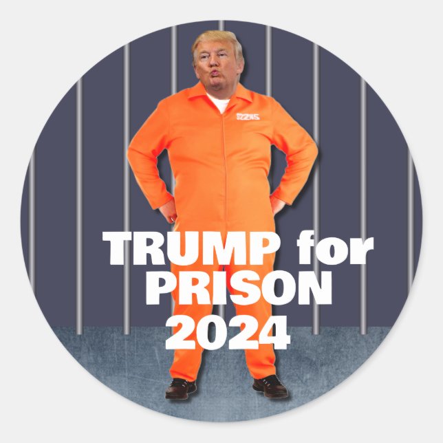 Sticker Rond Trump pour la prison 2024 (Devant)