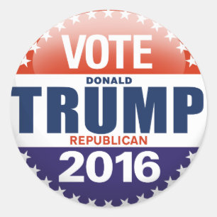 Sticker Rond Trump pour le président 2016 Vintage Retro Button