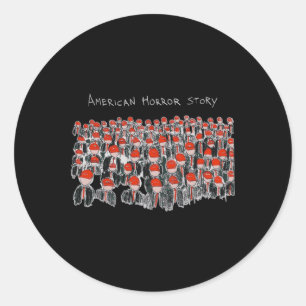 Sticker Rond Trump Président Drapeau Usa Halloween Histoire Hor