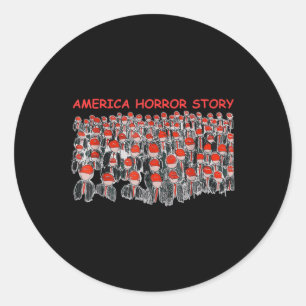 Sticker Rond Trump Président Usa Drapeau Halloween histoire d'h