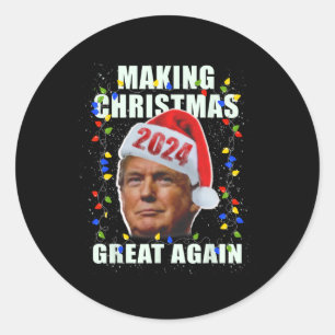 Sticker Rond Trump qui redonne à Noël sa grandeur Pro-Républica