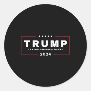 Sticker Rond Trump ramène l'Amérique 4 juillet 2024 Us Maga
