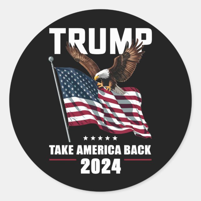 Sticker Rond Trump ramène l'Amérique aux élections américaines  (Devant)