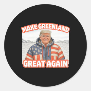 Sticker Rond Trump redonne au Groenland sa grandeur au drapeau 