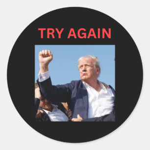 Sticker Rond Trump réessaie