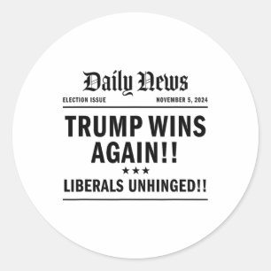 Sticker Rond Trump remporte la victoire à la une Trump 2024 Lan