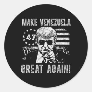 Sticker Rond Trump rend à nouveau le Venezuela grand