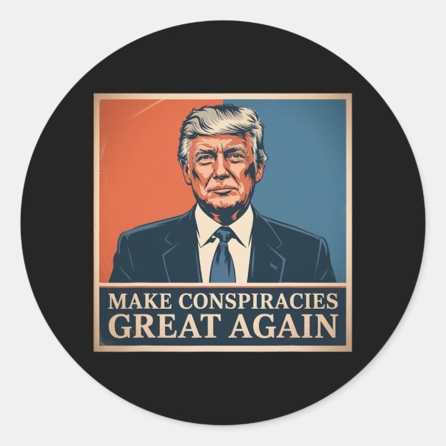 Sticker Rond Trump rend les conspirations superbes 6 (Devant)