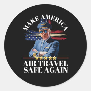 Sticker Rond Trump Rendre le voyage en avion à l'Amérique formi