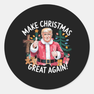 Sticker Rond Trump Rendre Noël super à nouveau Noël drôle T
