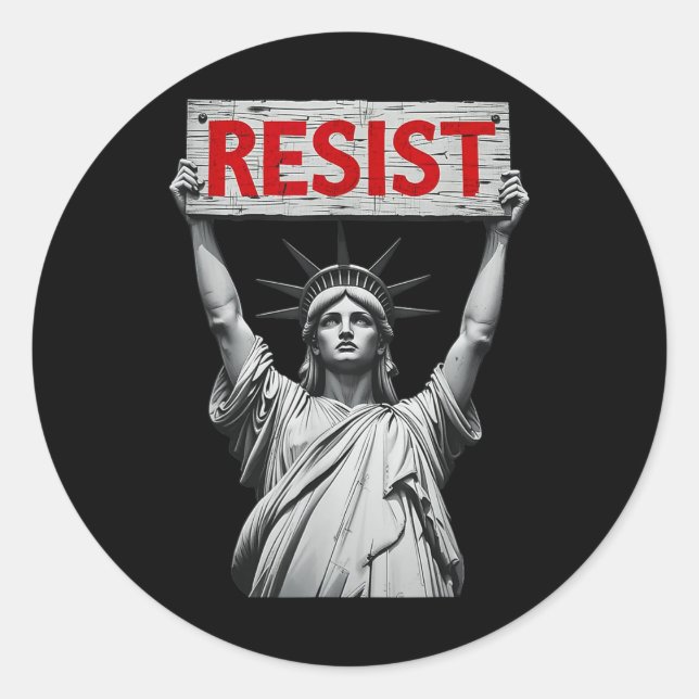 Sticker Rond Trump résiste à la contestation anti-politique de  (Devant)