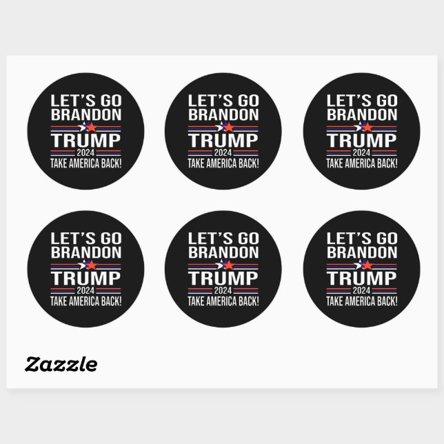 Sticker Rond Trump Revenons à l'Amérique en 2024-Allons-y Brand (Feuille)