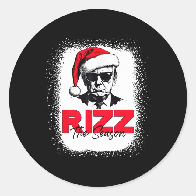 Sticker Rond Trump Rizz La Saison Noël Drôle Donald Trump (Devant)