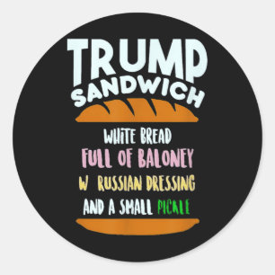 Sticker Rond Trump Sandwich Small Picker Politique Sarcasme