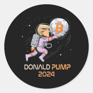 Sticker Rond Trump Sarcastique 2024 Donald Pump Bitcoin Comebyc