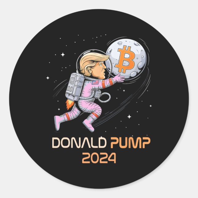 Sticker Rond Trump Sarcastique 2024 Donald Pump Bitcoin Comebyc (Devant)