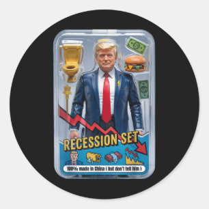 Sticker Rond Trump Satire Survié Récession Box Set Action Fig