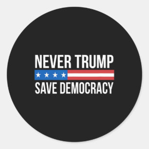 Sticker Rond Trump - Sauver la démocratie -