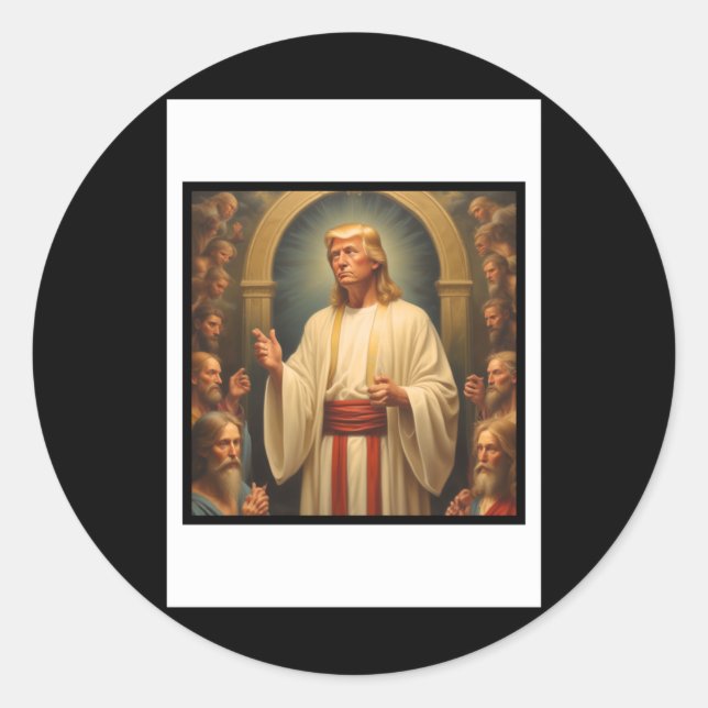 Sticker Rond Trump Sauveur (Devant)
