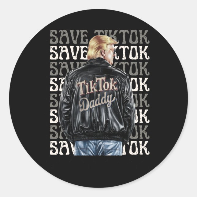 Sticker Rond Trump Sauvez Tiktok (Devant)