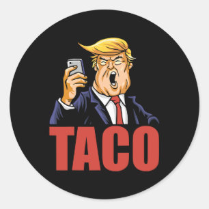 Sticker Rond Trump se dégonfle toujours Blague drôle de taco Ré