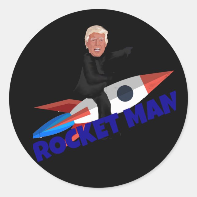 Sticker Rond Trump se lance dans une ruée vers le haut (Devant)