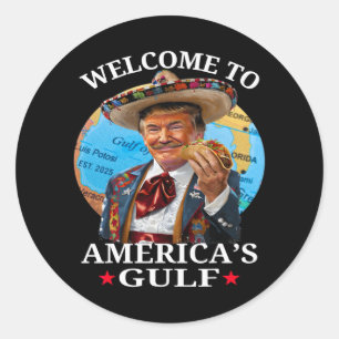 Sticker Rond Trump Shirt drôle Amérique du Golfe Est 2025 Trump