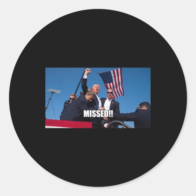 Sticker Rond Trump Shot 2024 (Devant)