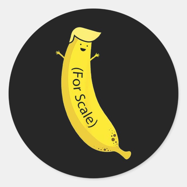 Sticker Rond Trump Son Banana (pour l'échelle) Drôle 2 (Devant)