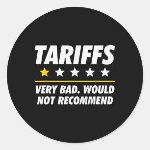 Sticker Rond Trump Tarif Usa Ne Recommanderait Pas Les Tarifs D