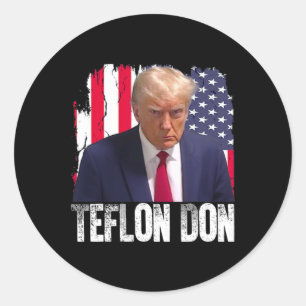 Sticker Rond Trump Teflon Don républicain Donald Trump Non Coup